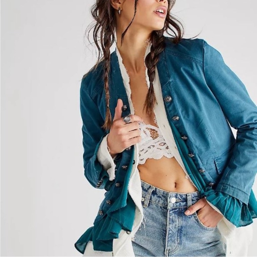 Free People Savannah Ruffles Romance Jacket